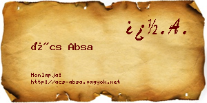 Ács Absa névjegykártya